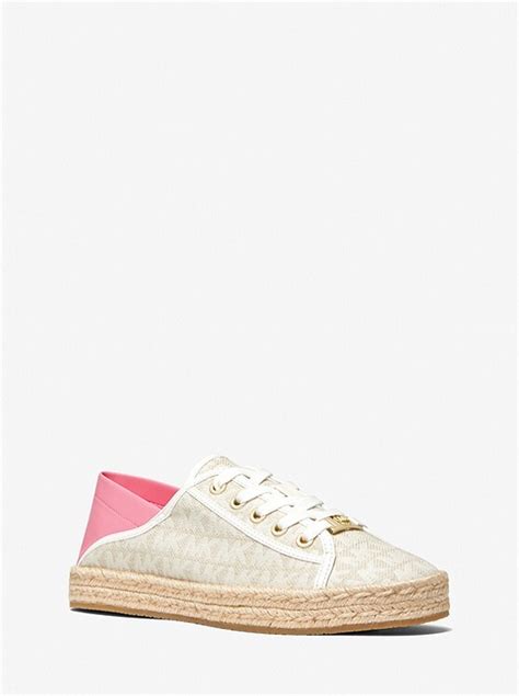 michael kors libby slide sneakers|Libby Logo Jacquard Denim Collapsible.